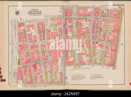 Kartografisch, Karten. 1938 - 1957. Lionel Pincus und Princess Firyal Map Division. Immobilien , New York (Bundesstaat) , New York (N.Y.), Bronx (New York, N.Y.) , Karten Doppelseitenteller Nr. 18, Teil von Abschnitt 11, Borough of the Bronx: Begrenzt durch E. 183. Street, Webster Avenue, E. 184. Street, Third Avenue, E. 181. Street, Webster Avenue, E. 180. Street und Grand Concourse Stockfoto