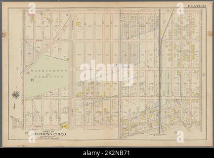 Bromley, George Washington. Kartographie, Karten, Atlanten, Landvermessungen. 1907. Lionel Pincus und Prinzessin Firyal Map Division. Brooklyn (New York, New York) , Karten Platte 23: Begrenzt durch Avenue I., Ocean Avenue, Cedar Avenue, Bay Avenue, Elm Avenue, Coney Island Avenue, Avenue M. und Gravesend Avenue Plate 23 Stockfoto