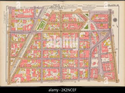 Kartografisch, Karten. 1942. Lionel Pincus und Prinzessin Firyal Map Division. Immobilien , New York (Bundesstaat) , New York (N.Y.), Bronx (New York, N.Y.) , Karten Doppelseitenteller Nr. 13, Teil von Abschnitt 9, Borough of the Bronx: Begrenzt durch E. 163. Street, St. Anns Avenue, E. 156. Street und Morris Avenue Stockfoto