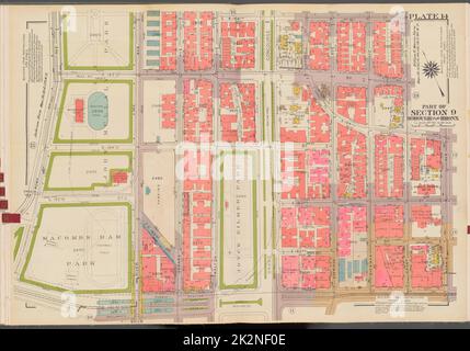 Kartografisch, Karten. 1942 - 1957. Lionel Pincus und Princess Firyal Map Division. Immobilien , New York (Bundesstaat) , New York (N.Y.), Bronx (New York, N.Y.) , Karten Doppelseitenteller Nr. 14, Teil von Abschnitt 9, Borough of the Bronx: Begrenzt durch E. 165. Street, Walton Avenue, E. 166. Street, Morris Avenue, E. 161. Street und Jerome Avenue Stockfoto