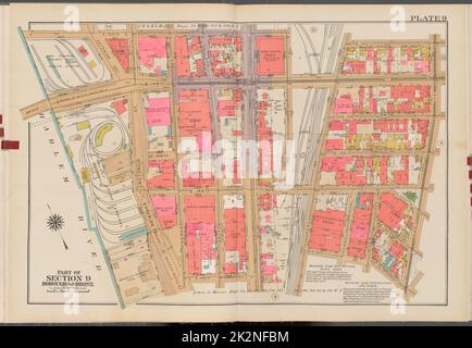 Kartografisch, Karten. 1942 - 1957. Lionel Pincus und Princess Firyal Map Division. Immobilien , New York (Bundesstaat) , New York (N.Y.), Bronx (New York, N.Y.) , Karten Doppelseitenplatte 9, Teil von Abschnitt 9, Borough of the Bronx: Begrenzt durch E. 150. Street, Anthony J. Griffin Place, E. 149. Street, Park Avenue, E. 150. Street, Morris Avenue, E. 141. Street, Park Avenue, E. 140. Street und (Harlem River) Exterior Street Stockfoto
