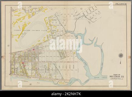 Bromley, George Washington. Kartographie, Karten, Atlanten, Landvermessungen. 1907. Lionel Pincus und Prinzessin Firyal Map Division. Brooklyn (New York, New York) , Karten Platte 31: Begrenzt durch Avenue V., knapp Street, Avenue W., E. 30. Street, Avenue X., Gerristen Avenue, Avenue W., knapp Street, Avenue V., Bragg Street, (Sheepstead Bay) Emmons Avenue, Ocean Avenue und Neck Road. Platte 31 Stockfoto