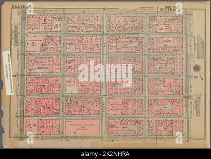 Kartografisch, Karten. 1925. Lionel Pincus und Prinzessin Firyal Map Division. Immobilien , New York (Bundesstaat) , New York, Manhattan (New York, N.Y.) Platte 56, Teil von Abschnitt 3: Begrenzt durch E. 32. Street, Third Avenue, E. 26. Street und Fifth Avenue Stockfoto