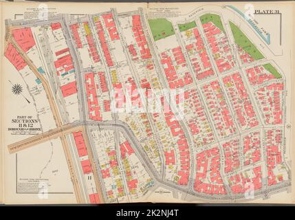 Kartografisch, Karten. 1938. Lionel Pincus und Prinzessin Firyal Map Division. Bronx (New York, New York) , Maps, Immobilien , New York (Bundesstaat) , New York (N.Y.) Doppelseitige Platte Nr. 31, Teil der Abschnitte 11 und 12, Borough of the Bronx: Begrenzt durch Broadway, W. 230. Street, Reservoir Avenue, W. Kingsbridge Road und Exterior Street Stockfoto