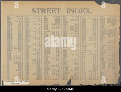 Kartografisch, Karten. 1925. Lionel Pincus und Prinzessin Firyal Map Division. Immobilien , New York (Bundesstaat) , New York, Manhattan (New York, N.Y.) Straßenindex: Abington Square - Harry Howard Square Stockfoto