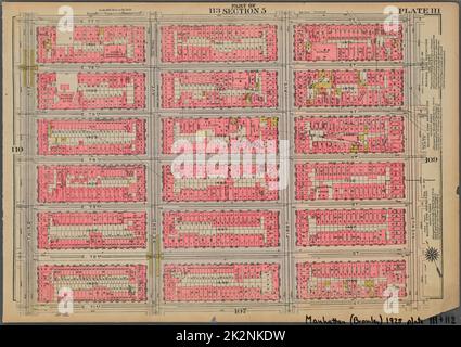 Kartografisch, Karten. 1925. Lionel Pincus und Prinzessin Firyal Map Division. Immobilien , New York (Bundesstaat) , New York, Manhattan (New York, N.Y.) Platte 111, Teil von Abschnitt 5: Begrenzt durch E. 77. Street, Avenue A, E. 71. Street und Third Avenue Stockfoto