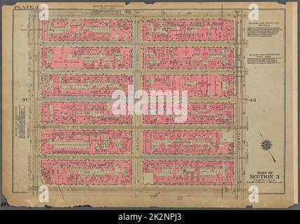 Kartografisch, Karten. 1930. Lionel Pincus und Prinzessin Firyal Map Division. Immobilien , New York (Bundesstaat) , New York, Manhattan (New York, N.Y.) Tafel 42, Teil von Abschnitt 3: Begrenzt durch W. 20. Street, Seventh Avenue, W. 14. Street und Ninth Avenue Stockfoto