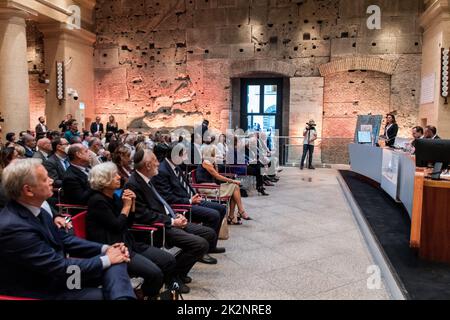 Eomw, Italien, Italien. 21. September 2022. Präsentation des Buches: 'Il silenzio che urla. L'attentato alla sinagoga di Roma del 9 ottobre 1982' von Gadiel Gaj TachÃ¨, anlässlich des Jahrestages der Attentat auf dem Tempio Maggiore in Rom am 9. Oktober 1982 durch palästinensische Terroristen, bei der der zweijährige Stefano Gay TachÃ¨ ermordet wurde. (Bild: © Andrea Ronchini/Pacific Press via ZUMA Press Wire) Stockfoto