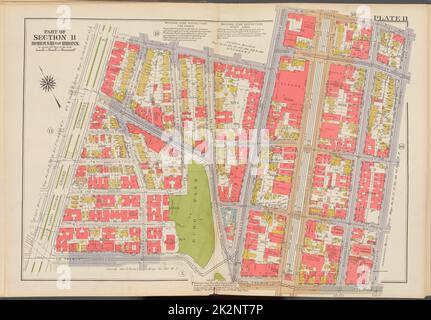Kartografisch, Karten. 1938. Lionel Pincus und Prinzessin Firyal Map Division. Bronx (New York, New York) , Maps, Immobilien , New York (Bundesstaat) , New York (N.Y.) Doppelseitige Platte Nr. 11, Teil von Abschnitt 11, Borough of the Bronx: Begrenzt durch E. 180. Street, Webster Avenue, E. 181. Street, Bathgate Avenue, E. Tremont Avenue und Grand Concourse Stockfoto