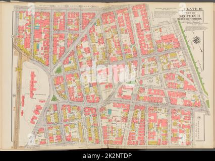 Kartografisch, Karten. 1938. Lionel Pincus und Prinzessin Firyal Map Division. Bronx (New York, New York) , Maps, Immobilien , New York (Bundesstaat) , New York (N.Y.) Doppelseitiges Schild Nr. 19, Teil von Abschnitt 11, Borough of the Bronx: Begrenzt durch E. 187. Street, Prospect Avenue, E. 185. Street, Southern Boulevard, E. 182. Street, Mapes Avenue, E. 181. Street, Third Avenue und Lorillard Avenue Stockfoto