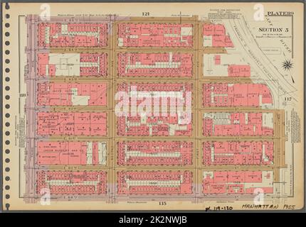 Kartografisch, Karten. 1955 - 1956. Lionel Pincus und Princess Firyal Map Division. Immobilien , New York (Bundesstaat) , New York (N.Y.), Manhattan (New York, N.Y.) Platte 119, Teil von Abschnitt 5: Begrenzt durch E. 95. Street, (East River) Franklin D. Roosevelt Drive, York Avenue, E. 89. Street und Third Avenue. Stockfoto