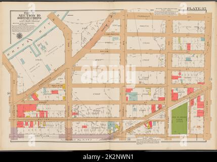 Kartografisch, Karten. 1942. Lionel Pincus und Prinzessin Firyal Map Division. Immobilien , New York (Bundesstaat) , New York (N.Y.), Bronx (New York, N.Y.) , Karten Doppelseitenteller Nr. 35, Teil von Abschnitt 10, Borough of the Bronx: Begrenzt durch (Bronx River) Edgewater Road, Farragut Street, East Bay Avenue, Longfellow Avenue und Lafayette Avenue Stockfoto