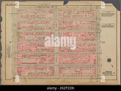 Kartografisch, Karten. 1925. Lionel Pincus und Prinzessin Firyal Map Division. Immobilien , New York (Bundesstaat) , New York, Manhattan (New York, N.Y.) Tafel 42, Teil von Abschnitt 3: Begrenzt durch W. 20. Street, Seventh Avenue, W. 14. Street und Ninth Avenue Stockfoto