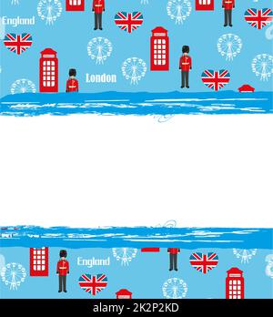 Wahrzeichen Londons Symbole Rahmen Stockfoto