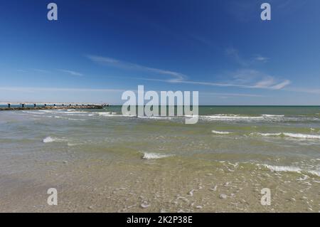 Am Strand, ostsee, Meeresbrücke, SchÃ¶nberger Strand, SchÃ¶nberg, Schleswig-Holstein, Norddeutschland Stockfoto