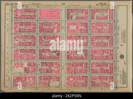 Kartografisch, Karten. 1930. Lionel Pincus und Prinzessin Firyal Map Division. Immobilien , New York (Bundesstaat) , New York, Manhattan (New York, N.Y.) Platte 118, Teil von Abschnitt 5: Begrenzt durch E. 95. Street, Third Avenue, E. 89. Street und (Central Park) Fifth Avenue Stockfoto