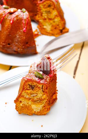 Kastanien-Kuchen-Brot-Nachtisch Stockfoto