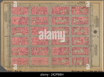 Kartografisch, Karten. 1930. Lionel Pincus und Prinzessin Firyal Map Division. Immobilien , New York (Bundesstaat) , New York, Manhattan (New York, N.Y.) Platte 56, Teil von Abschnitt 3: Begrenzt durch E. 32. Street, Third Avenue, E. 26. Street und Fifth Avenue Stockfoto