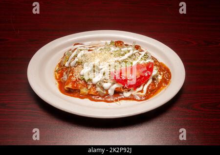 Authentische Mexikanische Enchiladas Stockfoto