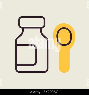 Vektorsymbol für Sirup-Arzneimittelflaschen Stockfoto
