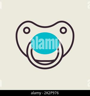 Vektorsymbol für Baby-Dummy-Sauger Stockfoto