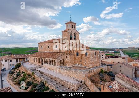 kirche Santa Maria del Rivero, wahrzeichen im romanischen Stil und öffentliches Denkmal aus dem 12.. Jahrhundert, in San Esteban de Gormaz, Soria, Spanien Stockfoto