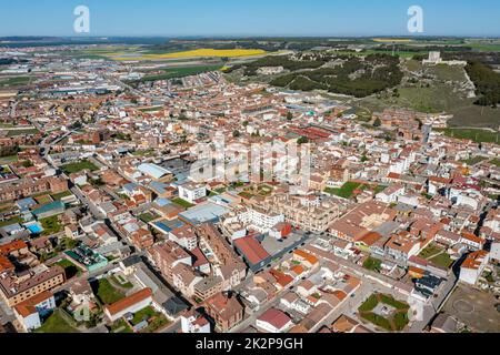 Allgemeine Ansicht von Iscar, Provinz Valladolid, autonome Gemeinschaft Kastilien und Leon, Spanien. Stockfoto