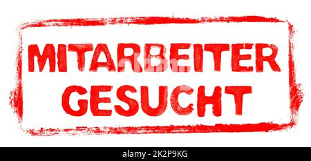 Roter Schablonenrahmen: Mitarbeiter wollten deutsches Banner Stockfoto