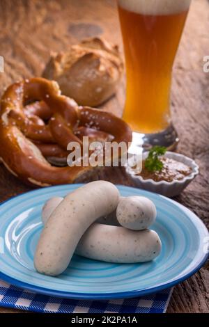 Bayerische Weißwürste Stockfoto