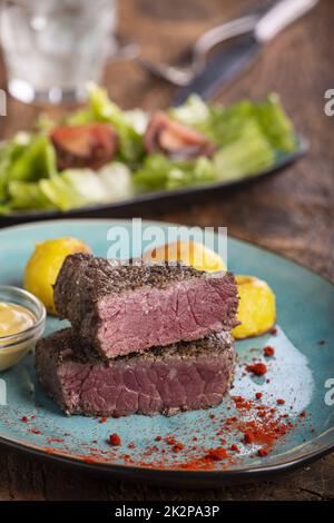 Steak-Scheiben Stockfoto