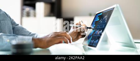 Datenanalyst mit Data Analytics KPI Stockfoto