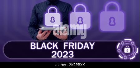 Textunterschrift, die den Frühling anruft. Geschäftstag nach Thanksgiving Discounts Shopping Day Stockfoto