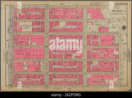 Kartografisch, Karten. 1930. Lionel Pincus und Prinzessin Firyal Map Division. Immobilien , New York (Bundesstaat) , New York, Manhattan (New York, N.Y.) Platte 119, Teil von Abschnitt 5: Begrenzt durch E. 95. Street, East River, York Avenue, E. 89. Street und Third Avenue Stockfoto