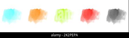 Pinsel-Banner - 5 Aquarelle Hintergründe Stockfoto