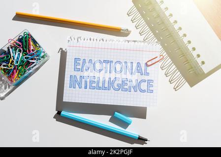 Inspiration zeigt Zeichen emotionale Intelligenz. Geschäftsidee Selbstbewusstsein und soziales Bewusstsein gehen gut mit Beziehungen um Stockfoto