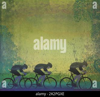 Radsport-Grunge-Plakat-Vorlage Stockfoto