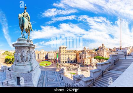 Denkmal für Viktor Emmanuel auf dem Piazza Venedig oder der Piazza Venezia, Rom, Italien Stockfoto