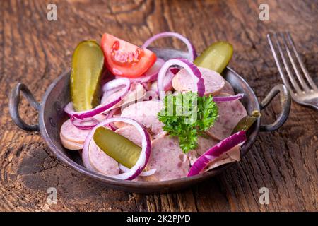 Bayerischer Wurstsalat Stockfoto