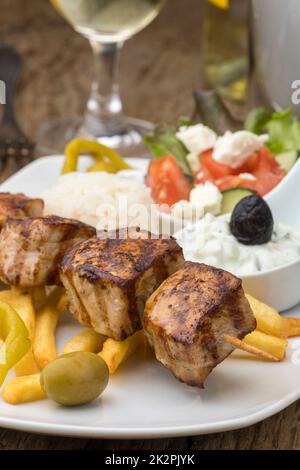 Griechische souvlaki Stockfoto