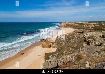 Küste von Alentejo in der Nähe von Sines Stockfoto