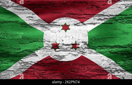 Burundi Flagge - realistische wehende Stoff Flagge Stockfoto