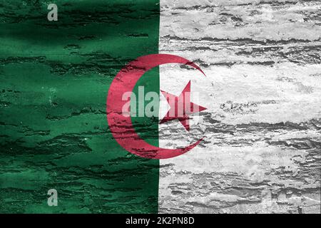 Algerien Flagge - realistische wehende Stoff Flagge Stockfoto