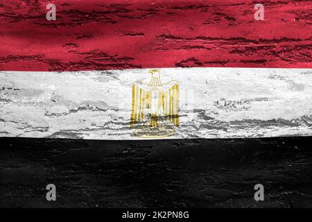 Ägypten Flagge - realistische wehende Stoff Flagge Stockfoto