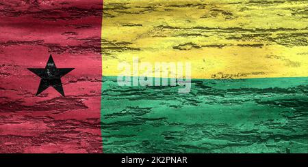 Guinea-Bissau Flagge - realistische wehende Stoffflagge Stockfoto