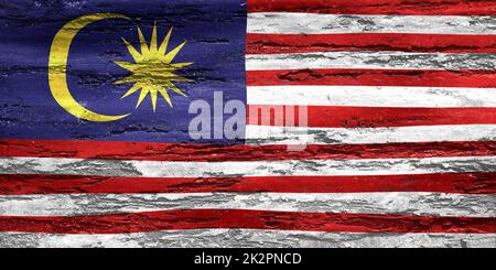 3D-Illustration einer Malaysia-Flagge - realistisch winkende Stoffflagge Stockfoto