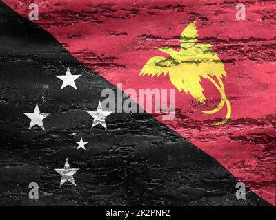 3D-Illustration einer Papua-Neuguinea-Flagge - realistisch winkende Stoffflagge Stockfoto