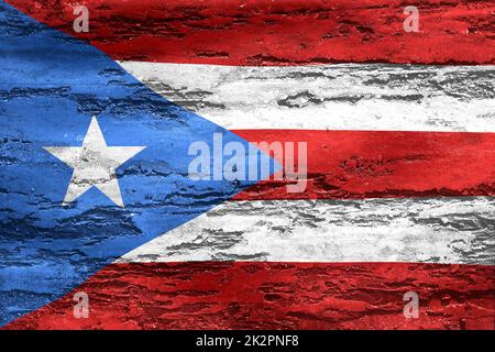 3D-Illustration einer Puerto-Rico-Flagge - realistisch winkende Stoffflagge Stockfoto