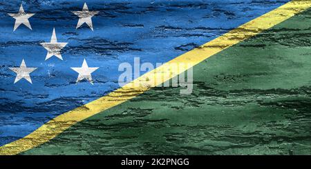 3D-Illustration einer salomonischen Flagge - realistisch winkende Stoffflagge Stockfoto