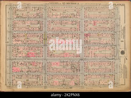 Kartografisch, Karten. 1927. Lionel Pincus und Prinzessin Firyal Map Division. Immobilien , New York (Bundesstaat) , New York, Manhattan (New York, N.Y.) Platte 113, Teil von Abschnitt 5: Begrenzt durch E. 83. Street, York Avenue, E. 77. Street und Third Avenue Stockfoto