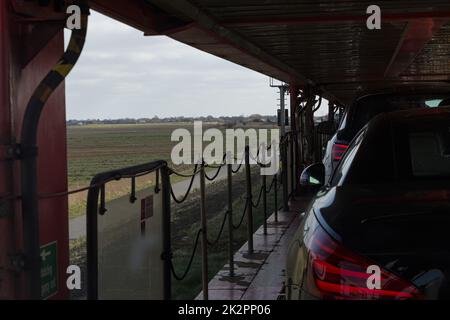 Der Sylt-NiebÃ¼ll-Autozug Stockfoto